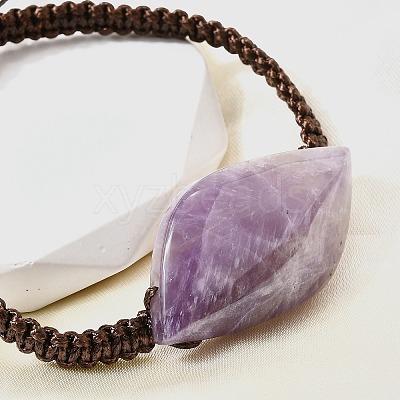 Natural Amethyst Beads Braided Bead Bracelets BJEW-Q070-01H-1