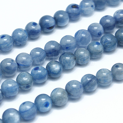 Natural Kyanite/Cyanite/Disthene Round Beads Strands G-N0150-05-8mm-1