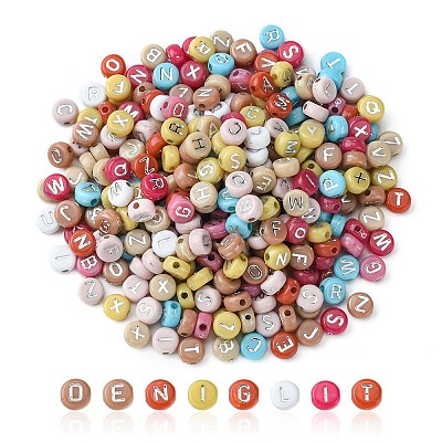 Opaque Mixed Color Acrylic Beads MACR-YW0002-48B-1