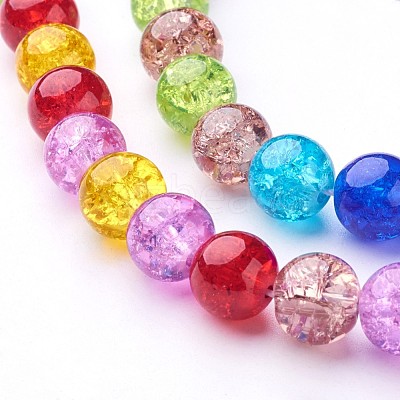 Crackle Glass Beads Strands GGM004-1