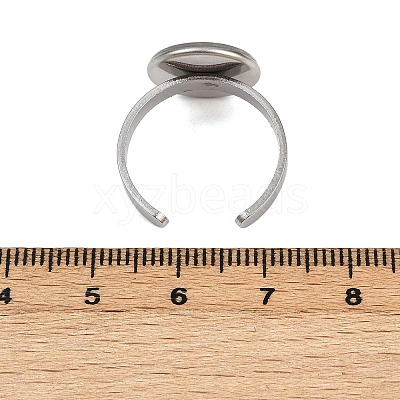 304 Stainless Steel Cuff Ring Components STAS-D372-07P-04-1