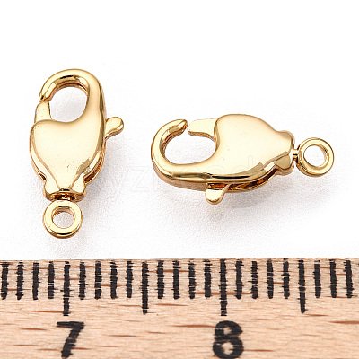 Brass Lobster Claw Clasps KK-N254-11G-1