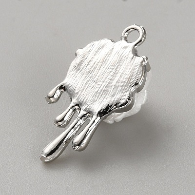 White Series Love Bow Alloy Acrylic Pendant PALLOY-WH0115-01P-06-1