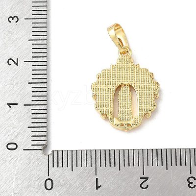 Brass Pave Natural White Shell Religion Pendants KK-S522-23G-A-1