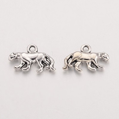 Tibetan Style Alloy Leopard Charms X-TIBEP-S291-15-RS-1