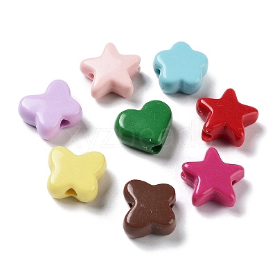 Opaque Acrylic Beads OACR-Z013-37-1