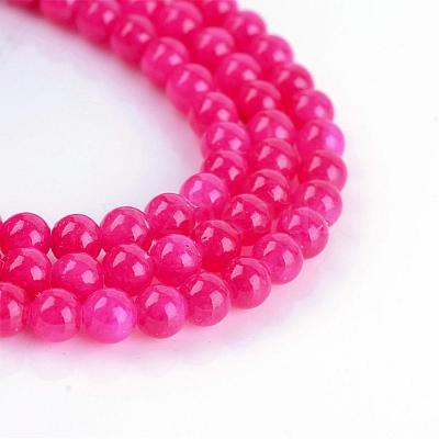 Natural Dyed Yellow Jade Gemstone Bead Strands G-R271-8mm-Y21-1