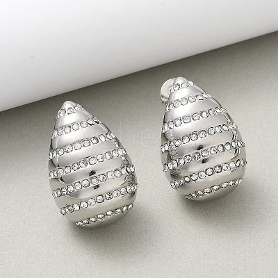 304 Stainless Steel Teardrop Stud Earrings EJEW-B108-06P-1