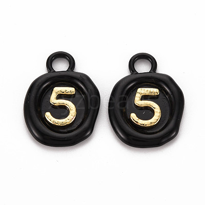 Spray Painted Alloy Pendants PALLOY-Q433-035B-RS-1