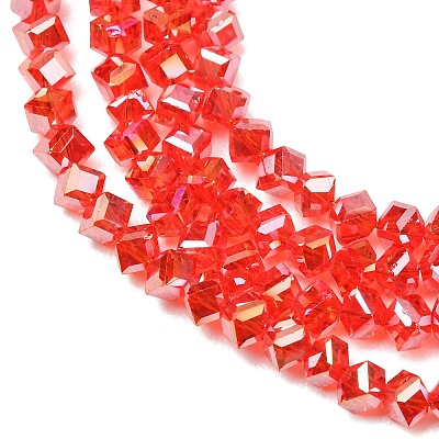 Electroplate Transparent Glass Beads Strands GL-CBA7A17-01A-03-1
