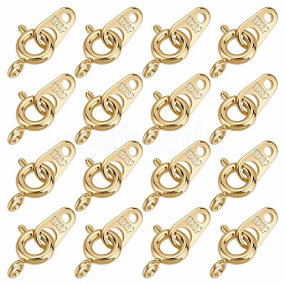 16Pcs Brass Spring Ring Clasps KK-PH0012-87-1