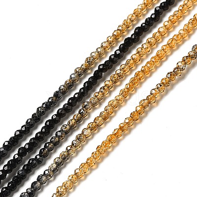 Transparent Gradient Color Glass Beads Strands GLAA-H021-01A-07-1