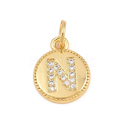 Brass Micro Pave Clear Cubic Zirconia Charms CU-CBA56CE-12G-N-1