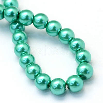 Baking Paint Pearlized Glass Pearl Round Bead Strands HY-Q003-10mm-29-1