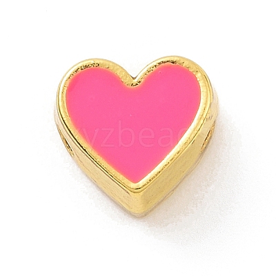 Eco-friendly Rack Plating Brass Enamel Beads KK-F843-30G-04-1