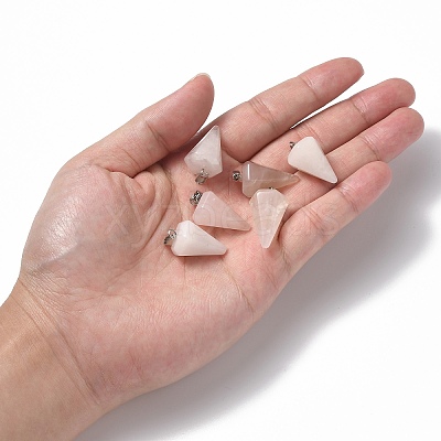 Cone/Spike/Pendulum Natural Rose Quartz Stone Pendants X-G-R278-82-1