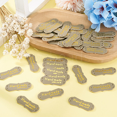 40Pcs PU Leather Craft Label Tags DIY-TADJ0001-22E-1