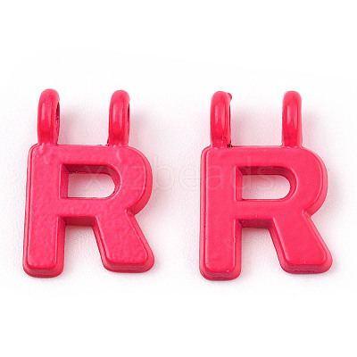Rack Plating Spray Painted Alloy 2-Loop Link Pendants PALLOY-N176-01R-1
