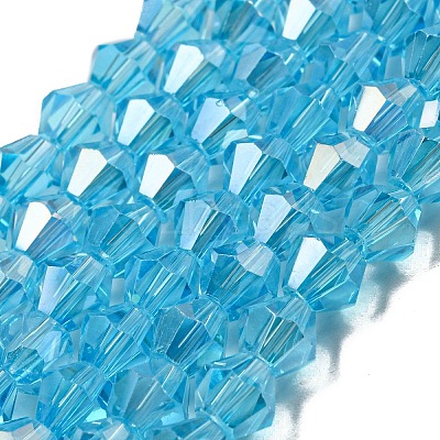 Electroplate Glass Beads Strands EGLA-Q118-6mm-B05-1