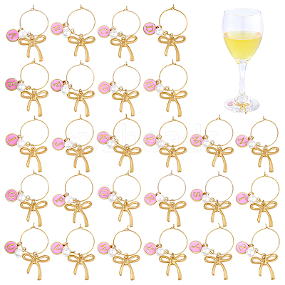 26Pcs Alloy Enamel Wine Glass Charms AJEW-FG00017-1