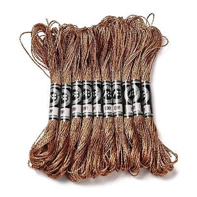 10 Skeins 12-Ply Metallic Polyester Embroidery Floss OCOR-Q057-A13-1