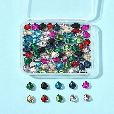 80Pcs 10 Colors Sew on Rhinestone RGLA-FS0001-17-1
