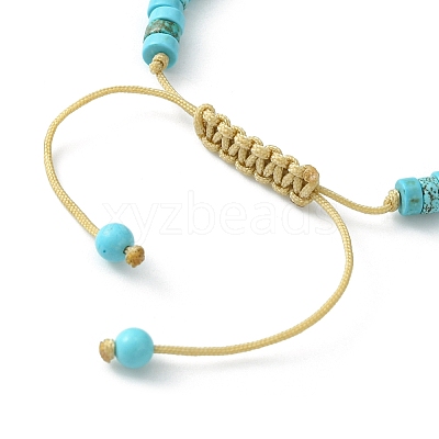 2Pcs 2 Style Natural Howlite & Synthetic Turquoise Braided Bead Bracelets Set BJEW-JB09464-01-1