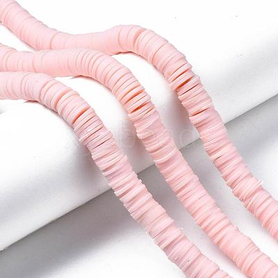Flat Round Handmade Polymer Clay Beads CLAY-R067-10mm-27-1