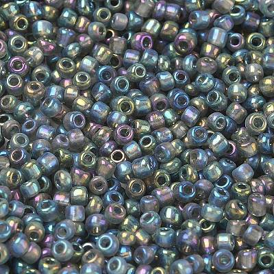 Transparent Colours Rainbow Round Glass Seed Beads X-SEED-A007-3mm-172-1