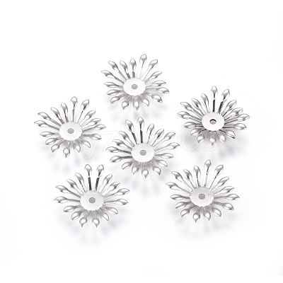 Non-Tarnish Multi-Petal 316 Surgical Stainless Steel Bead Caps STAS-G196-03P-1