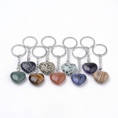 Synthetic & Natural Mixed Stone Keychain KEYC-S252-02-1