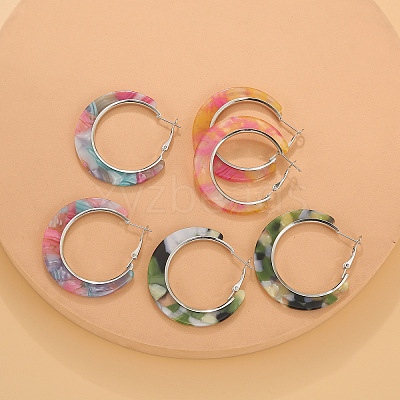 Acrylic Hoop Earrings FS-WG995C7-11-1
