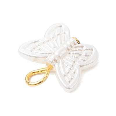 ABS Imitation Pearl Butterfly Charms PALLOY-MZ00846-1