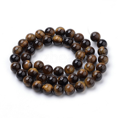Natural Tiger Eye Beads Strands G-S259-21-6mm-1