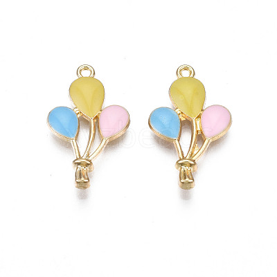 Rack Plating Alloy Enamel Pendants ENAM-N055-089C-1