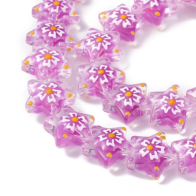 Transparent Glass Beads Strands LAMP-F029-03D-1