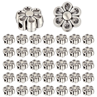6 Starnds Tibetan Style Flower Alloy Bead Strands TIBEB-ME0001-12-NR-1