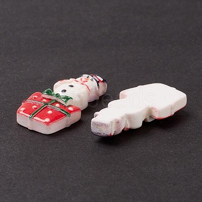 Christmas Themed Opaque Resin Cabochons CRES-P022-07-1