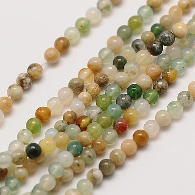 Natural Indian Agate Bead Strands X-G-A130-2mm-K12-1