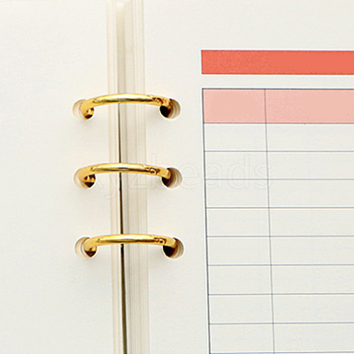 Iron 3 Ring Loose Leaf Book Binder Hinged Clamp FIND-WH0148-173-1