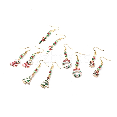 Brass Dangle Earrings EJEW-JE04511-S-1