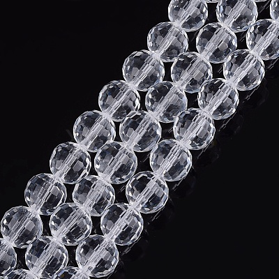 Transparent Glass Bead Strands GLAA-R095-10mm-15-1