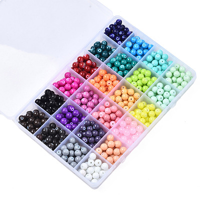 Baking Paint Glass Beads DGLA-Q026-01-1