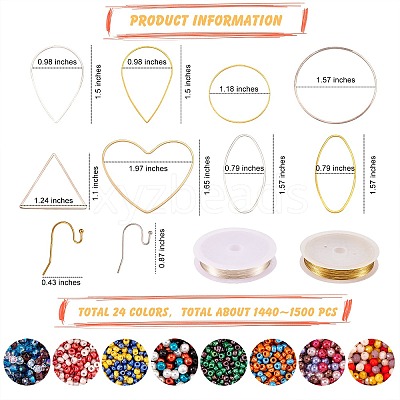 DIY Beads Geometric Drop Earring Making DIY-SZ0007-02-1