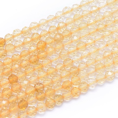 Natural Citrine Beads Strands G-I279-E10-1