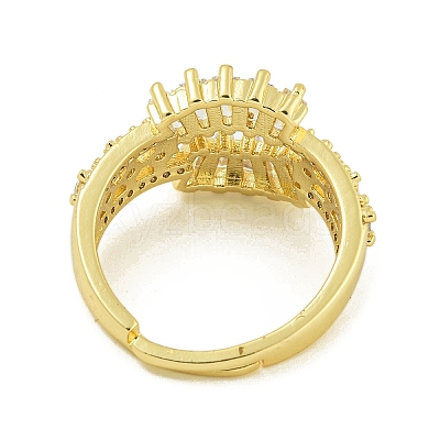 Brass Pave Cubic Zirconia Rings for Women RJEW-U011-04G-1