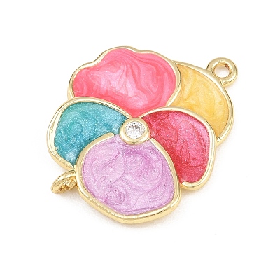 Brass Enamel Connector Charms KK-L275-57G-06-1