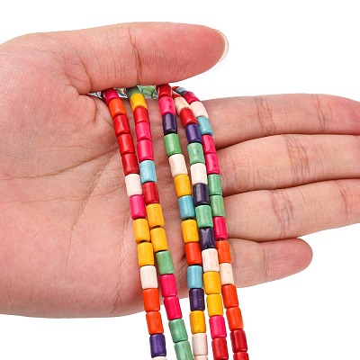 Synthetic Turquoise Beads Strands TURQ-G120-4x6mm-11-1
