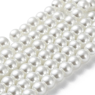 Baking Paint Pearlized Glass Pearl Round Bead Strands HY-Q003-6mm-01-1