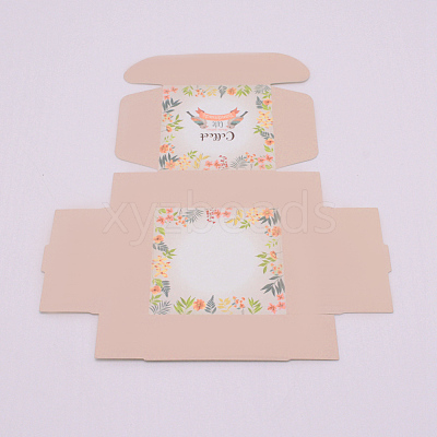 Flower Pattern Paper Gift Boxes CON-WH0182-01A-1